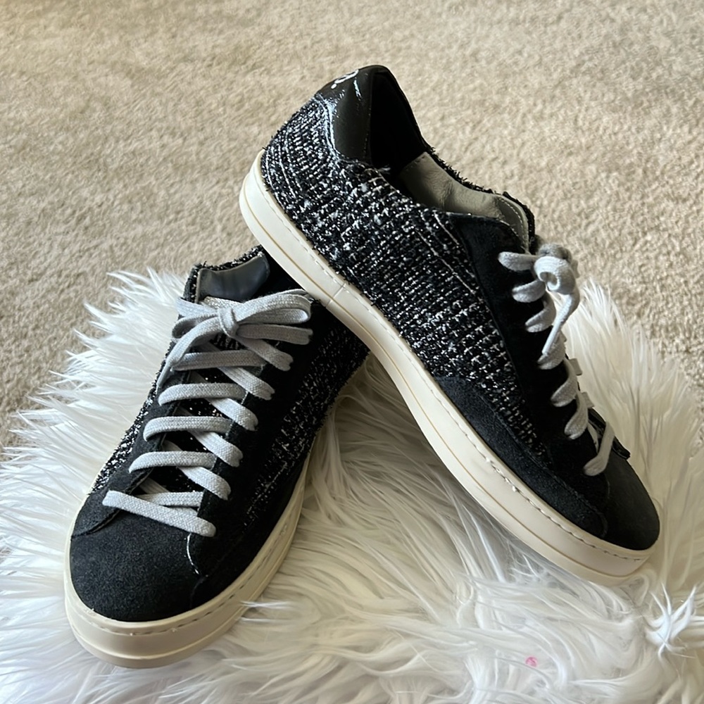 Women’s P448 Charcoal Gray Suede/Tweed You Can Surf Later Lace Up Sneaker